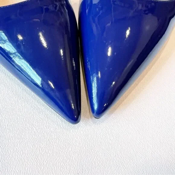 Prada D’Orsay Blue Patent Pumps 39.5 - Picture 5 of 12